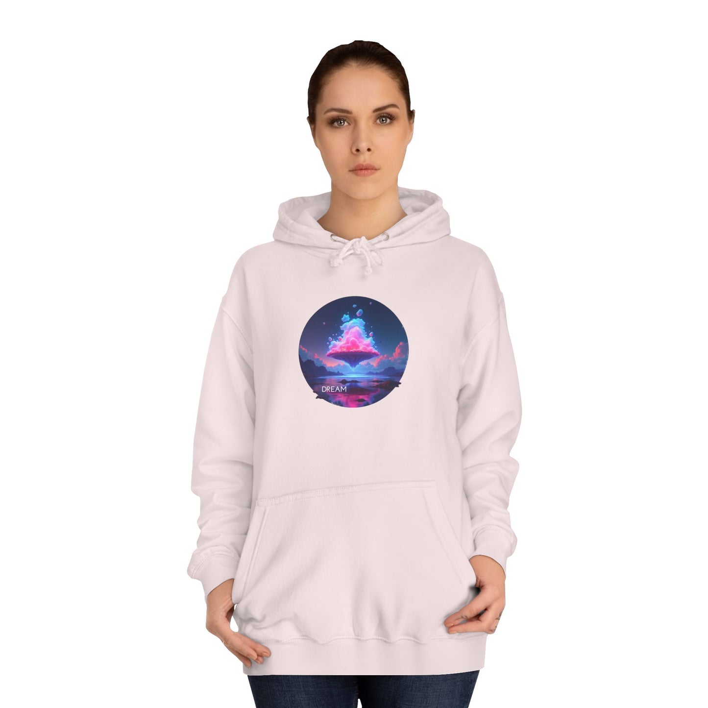 Hoodie — Neon Vaporwave Mountain Graphic Pullover
