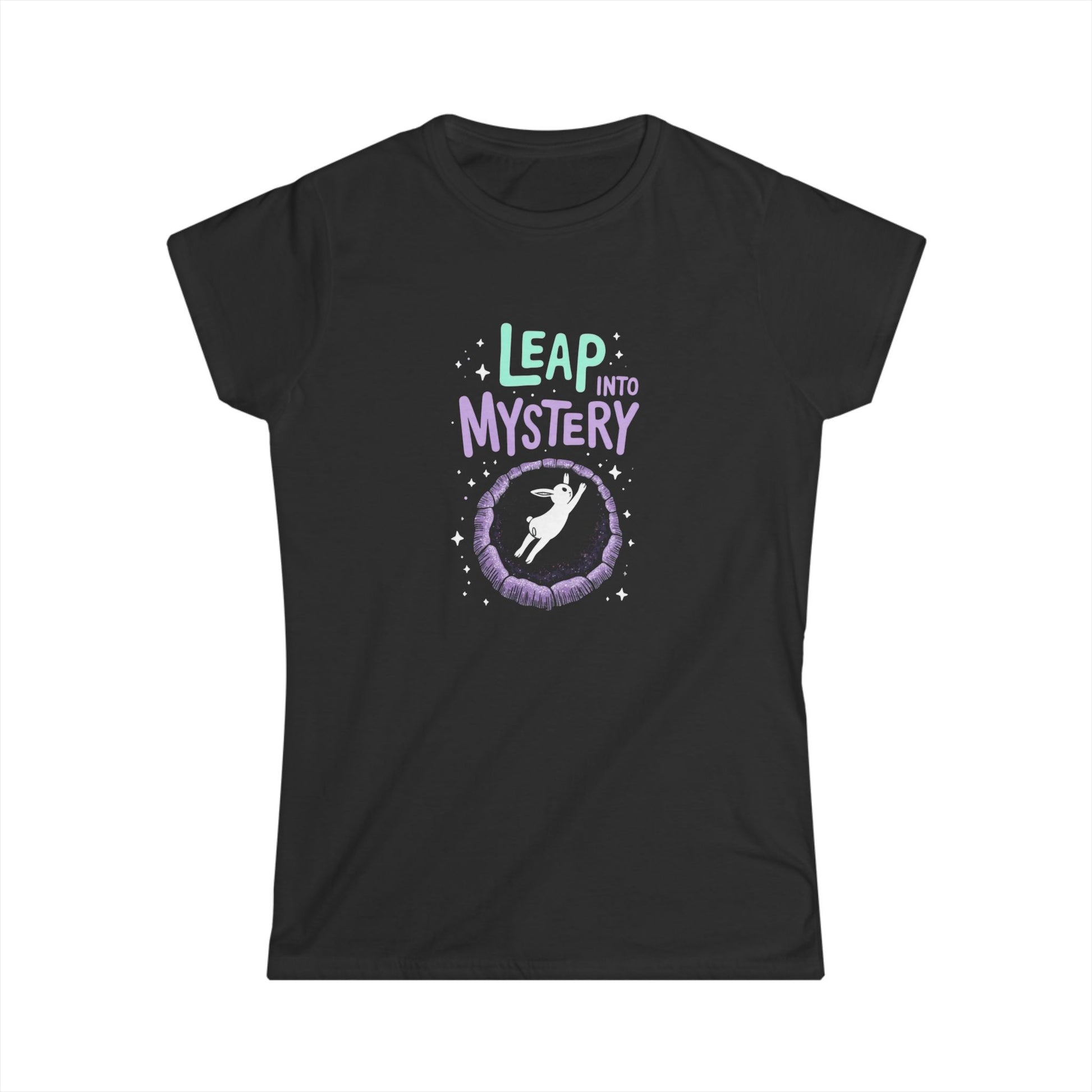 White Rabbit, Rabbit Hole, Women's Mystical Adventure Tee, Graphic T-Shirt for Dreamers, Leap into Mystery, Birthday Gift, Inspirational Art Shirt - Psychonaut Swag