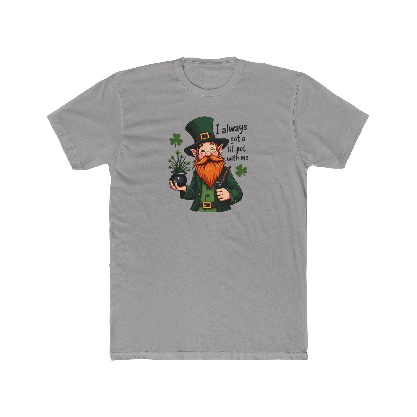Leprechaun with little pot, Unisex Cotton Crew Tee