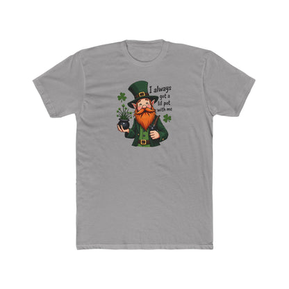 Leprechaun with little pot, Unisex Cotton Crew Tee