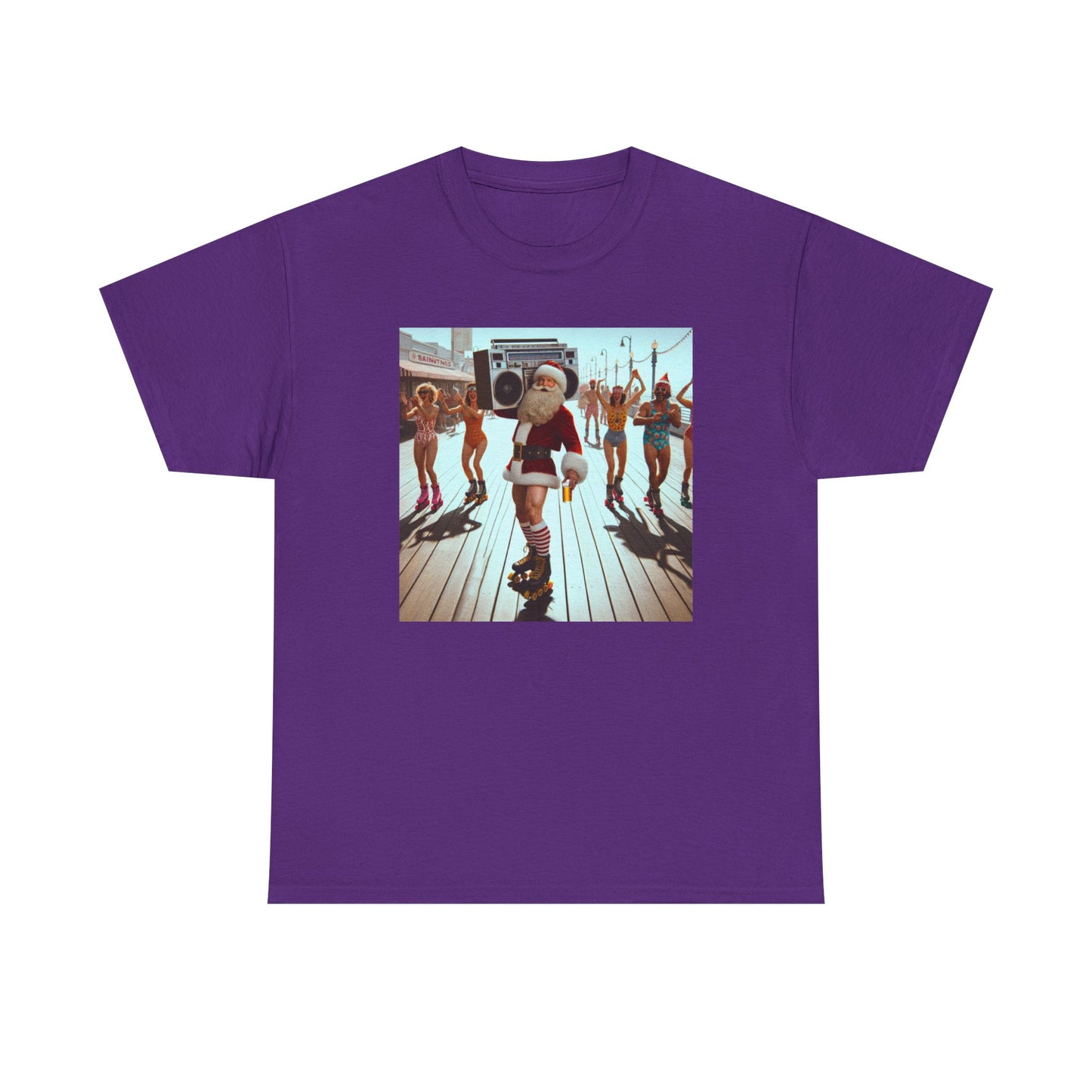 Santa Boombox Retro Christmas Tee — Holiday Dance Party T-Shirt