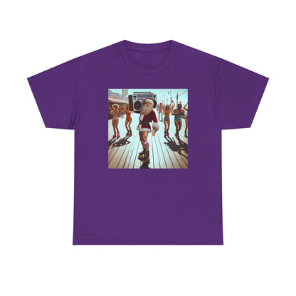 Santa Boombox Retro Christmas Tee — Holiday Dance Party T-Shirt