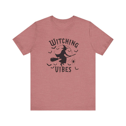 Witching Vibes Graphic Tee, Halloween Apparel, Unisex Costume Top, Casual T-Shirt, Spooky Season Outfit, Witchy Gift