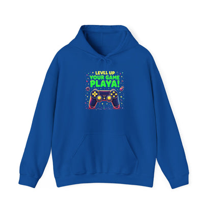 Gamer Hoodie - "Level Up Your Game Playa" Retro Controller Graphic