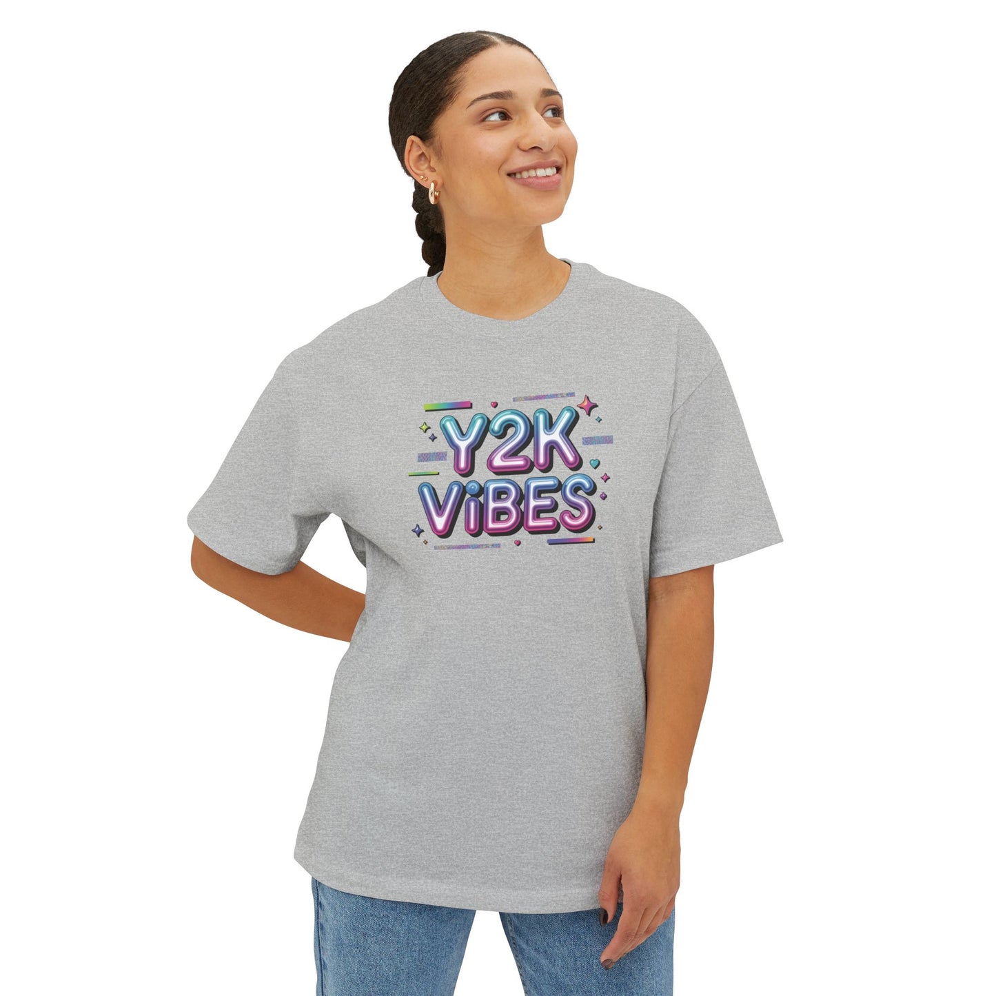 Y2K Vibes Tee - Retro 2000s Graphic Boxy T-Shirt