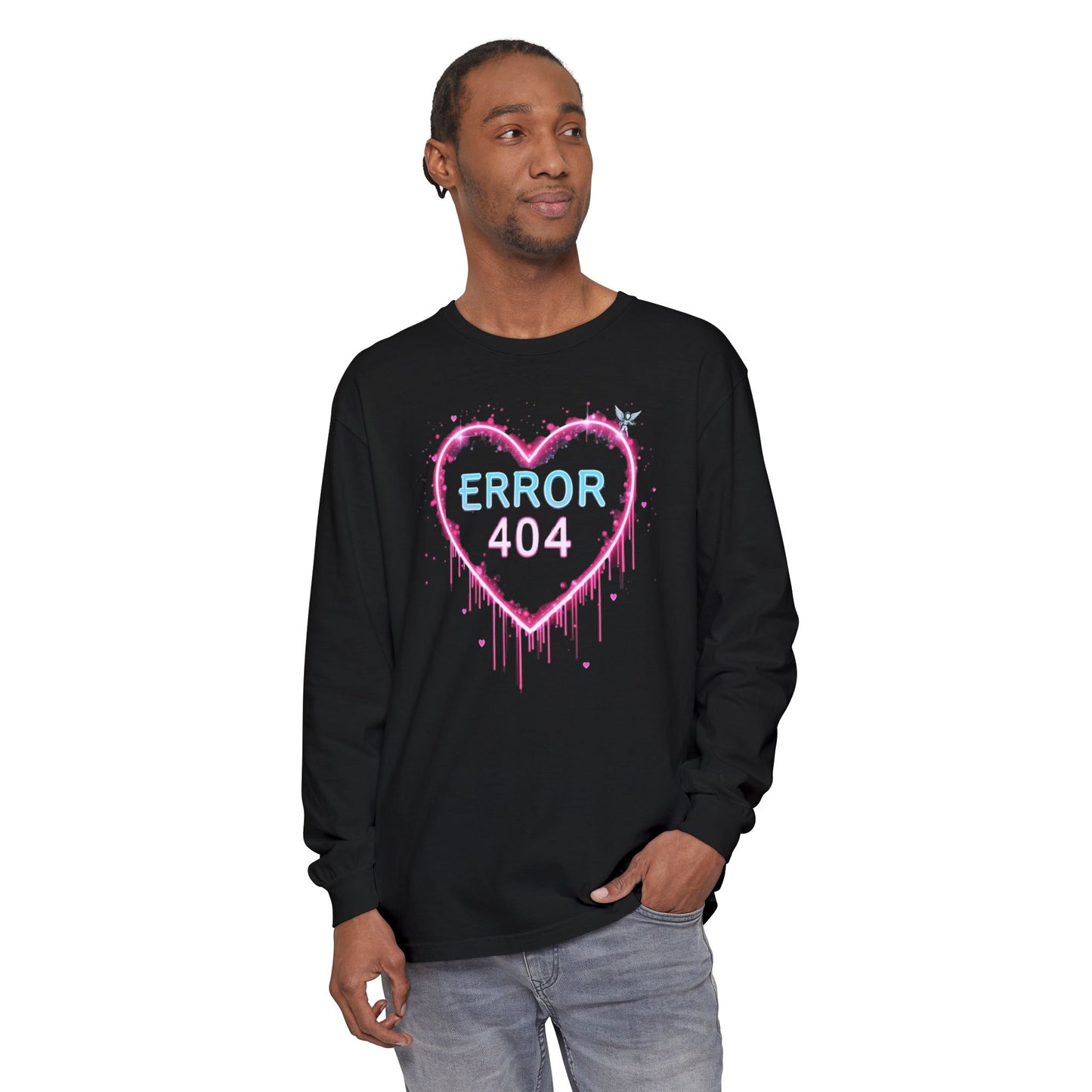 Error 404 Neon Heart Long Sleeve Tee