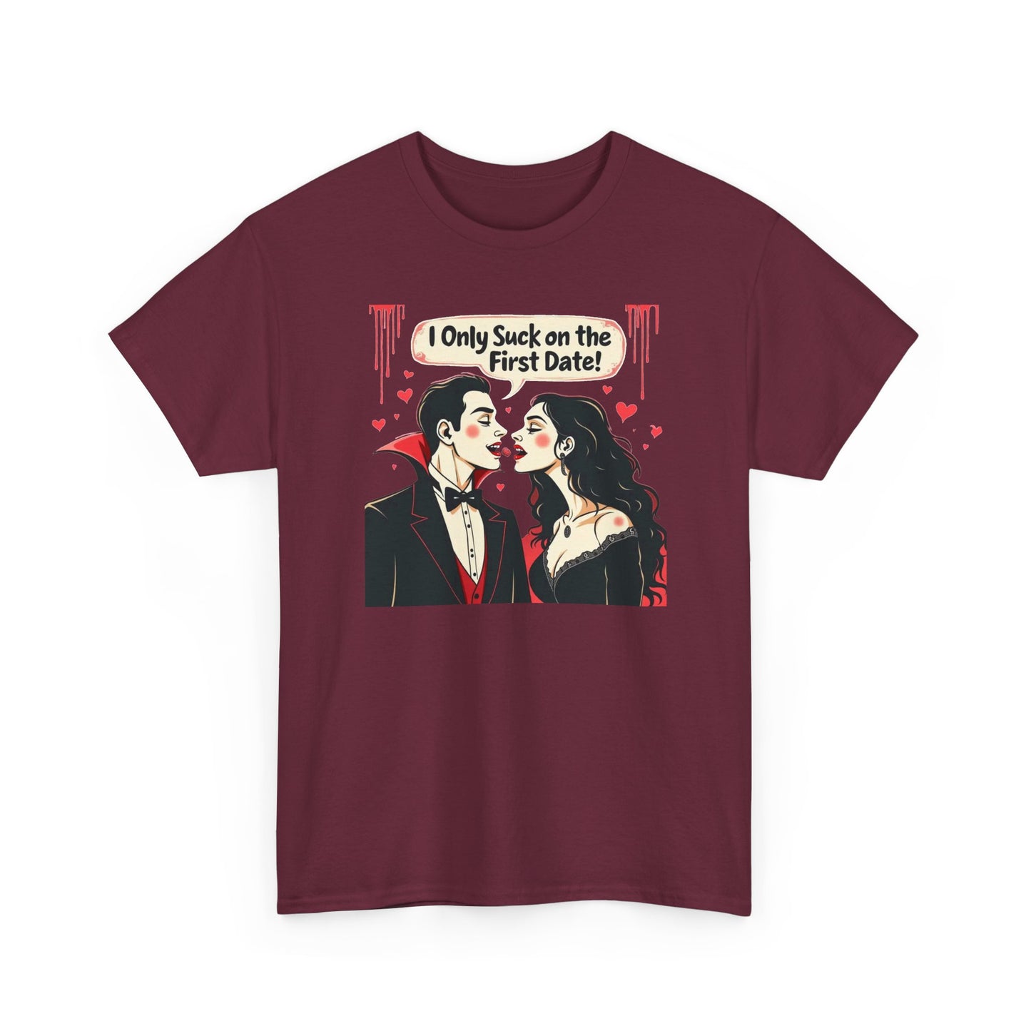 Vampire Couple Tee — "I Only Suck on the First Date" Gothic Graphic T-Shirt