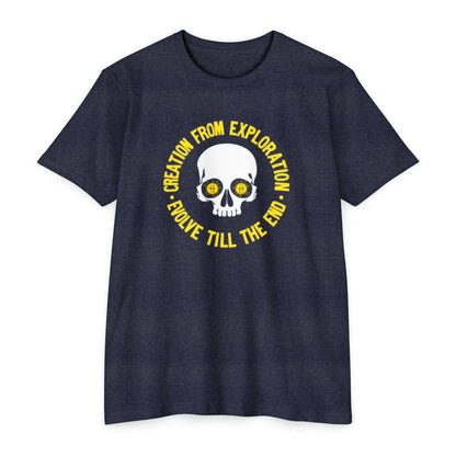 Skull Exploration T-Shirt | Unisex Tee for Adventurers, Fun Graphic Tee, Unique Gift for Explorers, Perfect for Casual Days, Evolution Theme