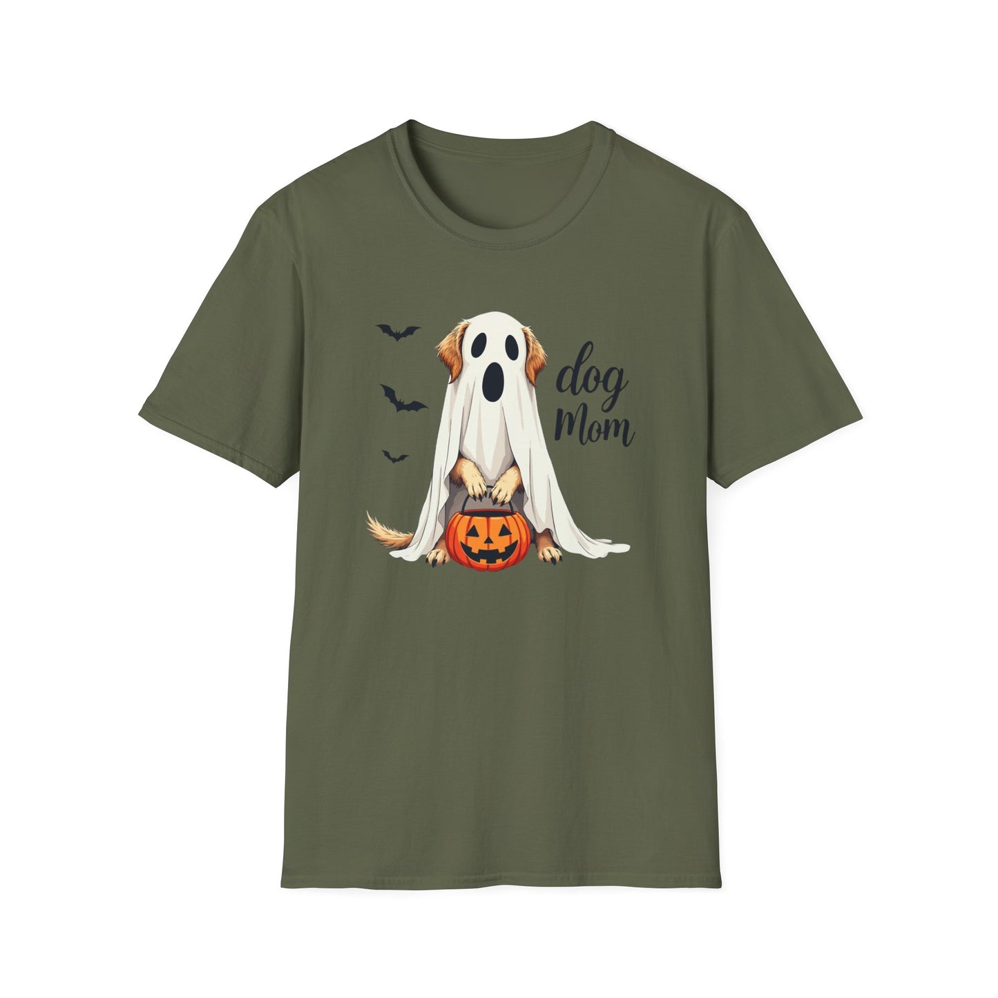 Dog Mom Halloween T‑Shirt — Cute Ghost Pup Pumpkin Tee