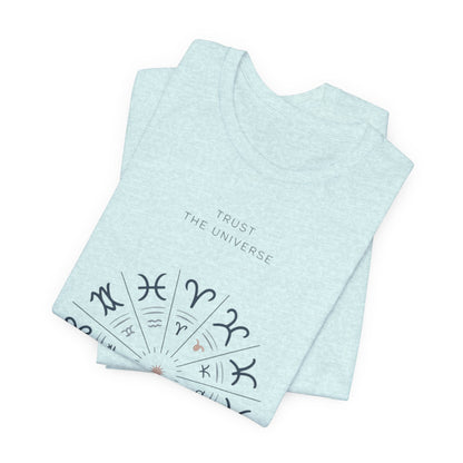 Zodiac Wheel T‑Shirt — Trust the Universe Astrology Tee