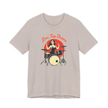 Love Tap Drums, Drummer Tee - Perfect for Music Lovers, Band Merch, Gifts for Musicians, Concerts, Casual Wear, Love Tap Drums - Psychonaut Swag