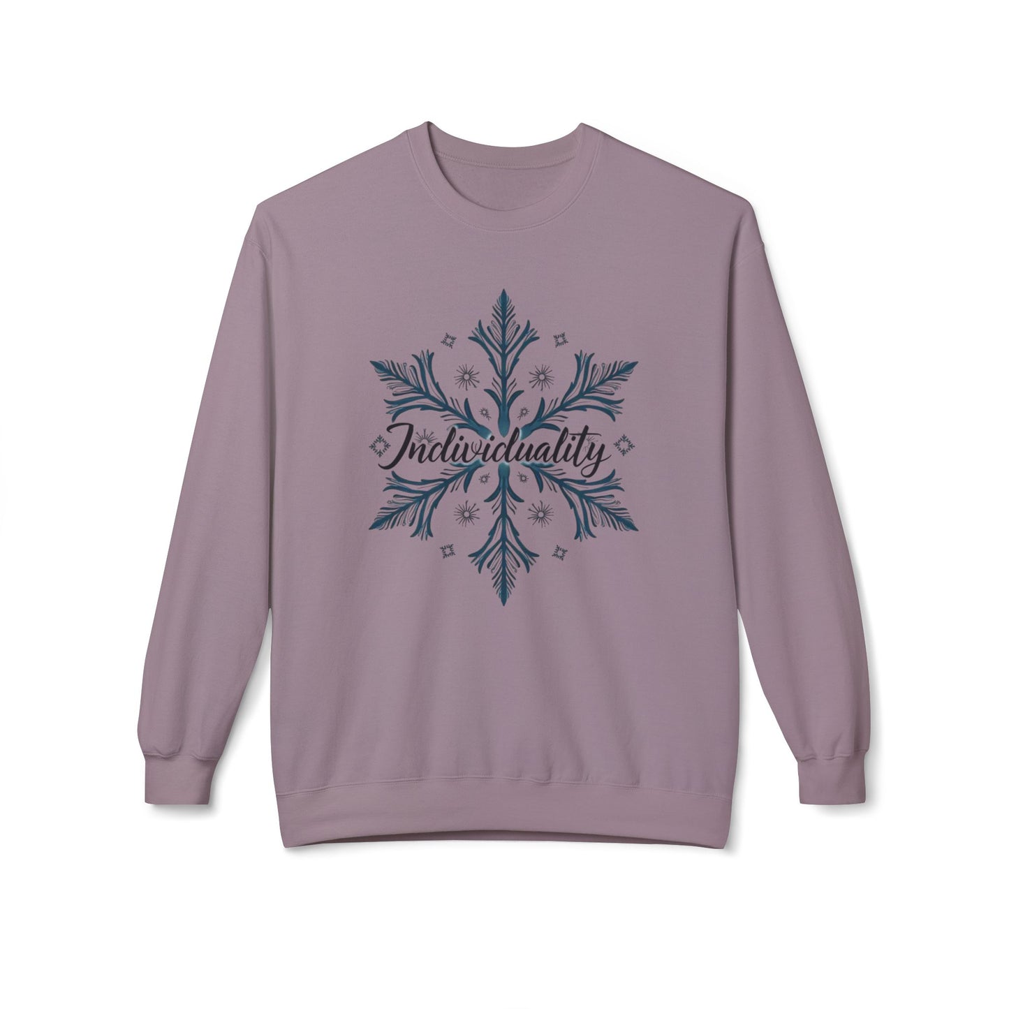 Individuality Crewneck Sweatshirt — Floral Snowflake Graphic