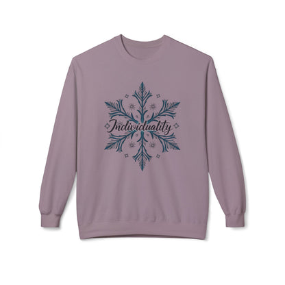 Individuality Crewneck Sweatshirt — Floral Snowflake Graphic