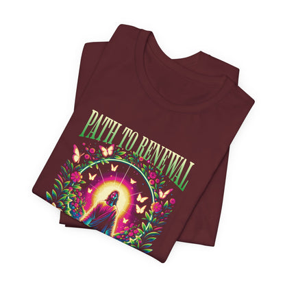 Path to Renewal T-Shirt — Spiritual Jesus Graphic Tee ("Path to Renewal")