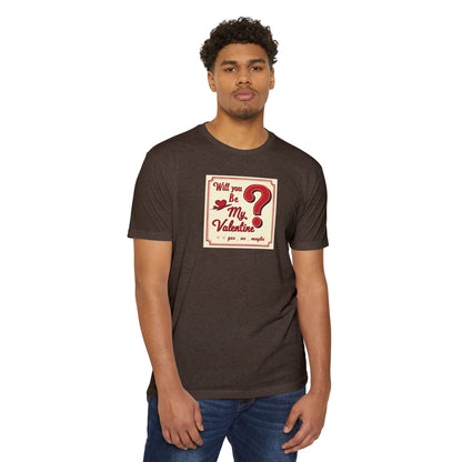 Valentine Question Mark T-Shirt — "Will You Be My Valentine?" Retro Design