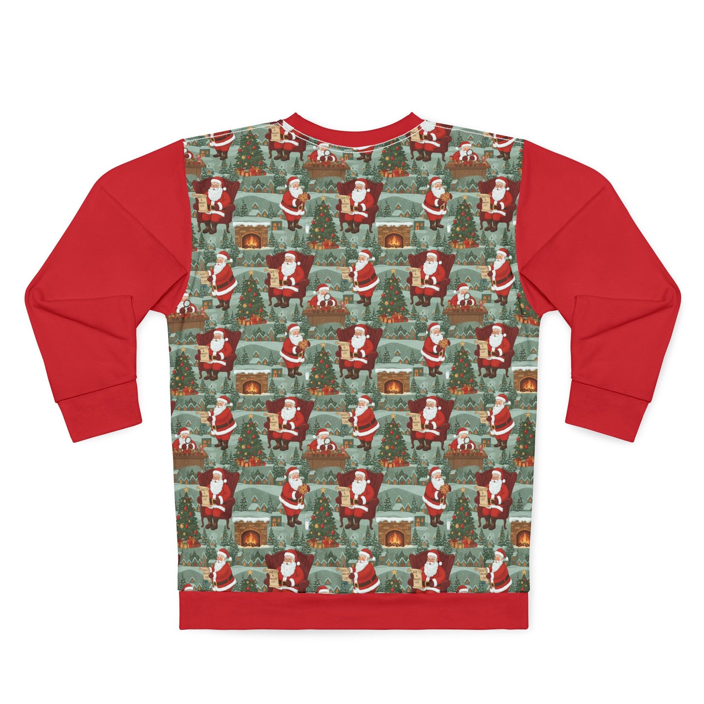 Ugly Santa Pattern Sweatshirt — Vintage Christmas All-Over Print