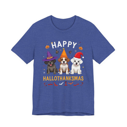 Holiday Trifecta tee, Funny Halloween T-Shirt for Parties, Unisex Short Sleeve Tee, Spooky Holiday Apparel, Gift for Halloween Lovers
