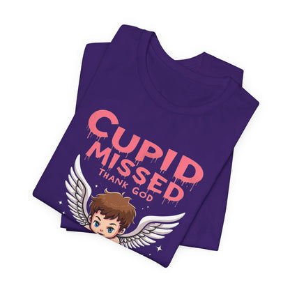 Cupid Missed, Valentines Day tee, Unisex Jersey Short Sleeve Tee