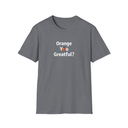 Grateful Orange T-Shirt, Unisex Casual Wear, Thanksgiving Shirt, Fall Vibes Tee, Gift for Friends, Comfortable Everyday Apparel - Psychonaut Swag