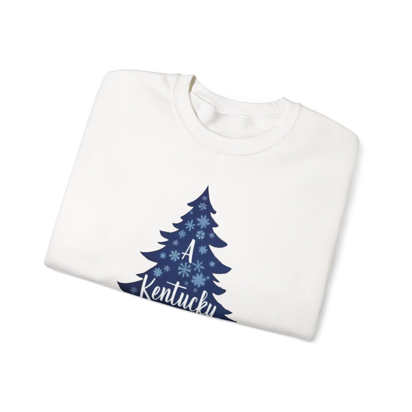 Kentucky Christmas Sweatshirt — Blue Plaid Tree Holiday Crewneck