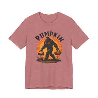 Pumpkin Bigfoot T-Shirt – Unisex Harvest Tee for Fall, Halloween, Autumn Celebrations, Gift for Nature Lovers, Casual Wear