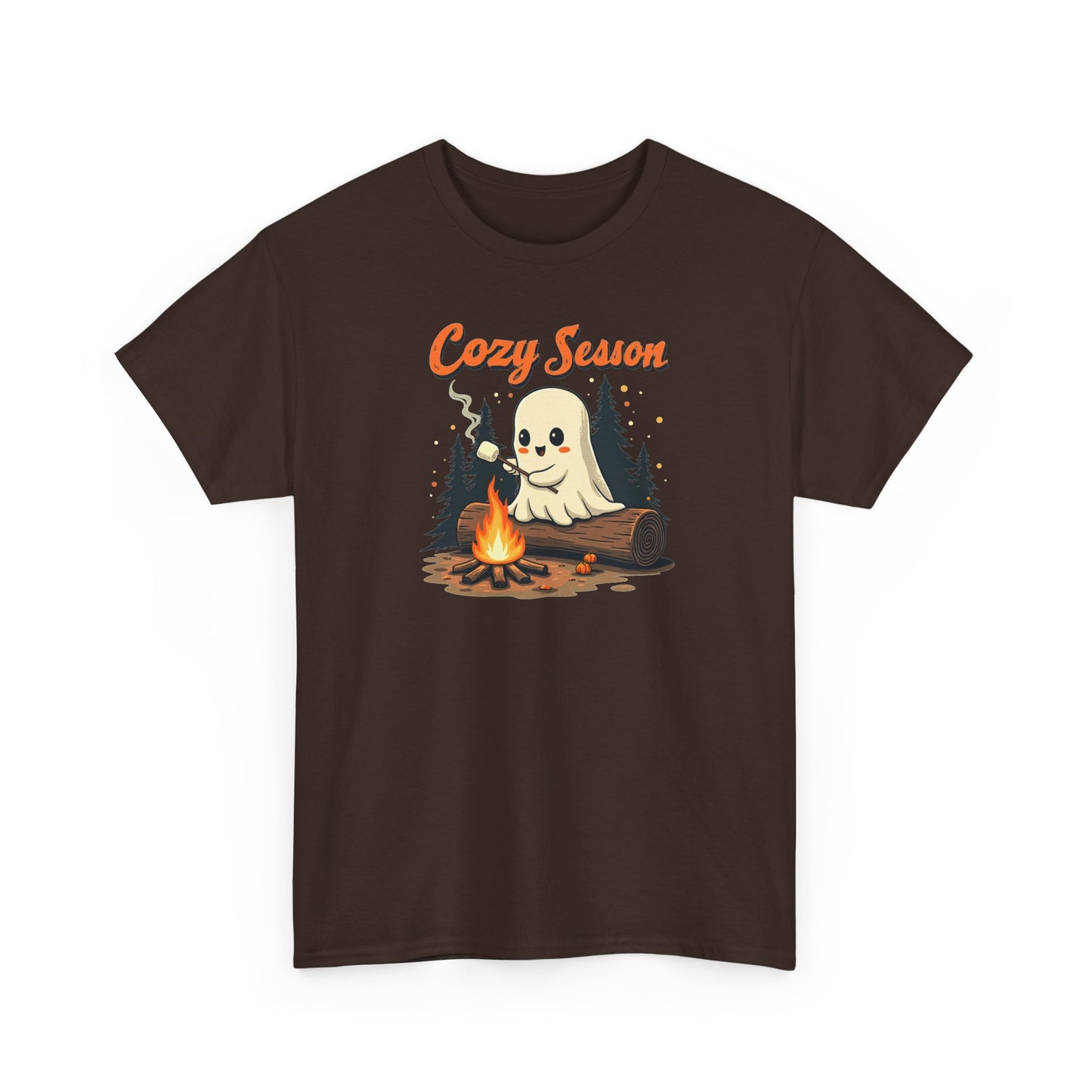 Cozy Season Tee — Cute Ghost Campfire Halloween T-Shirt
