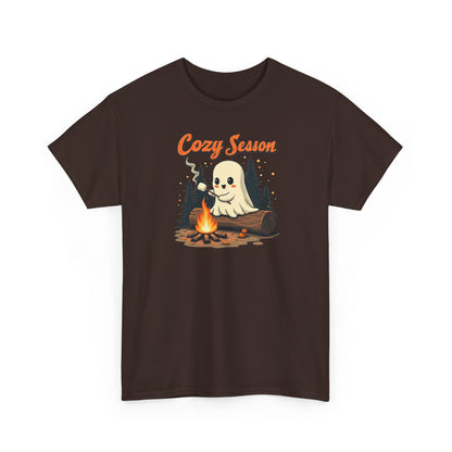 Cozy Season Tee — Cute Ghost Campfire Halloween T-Shirt