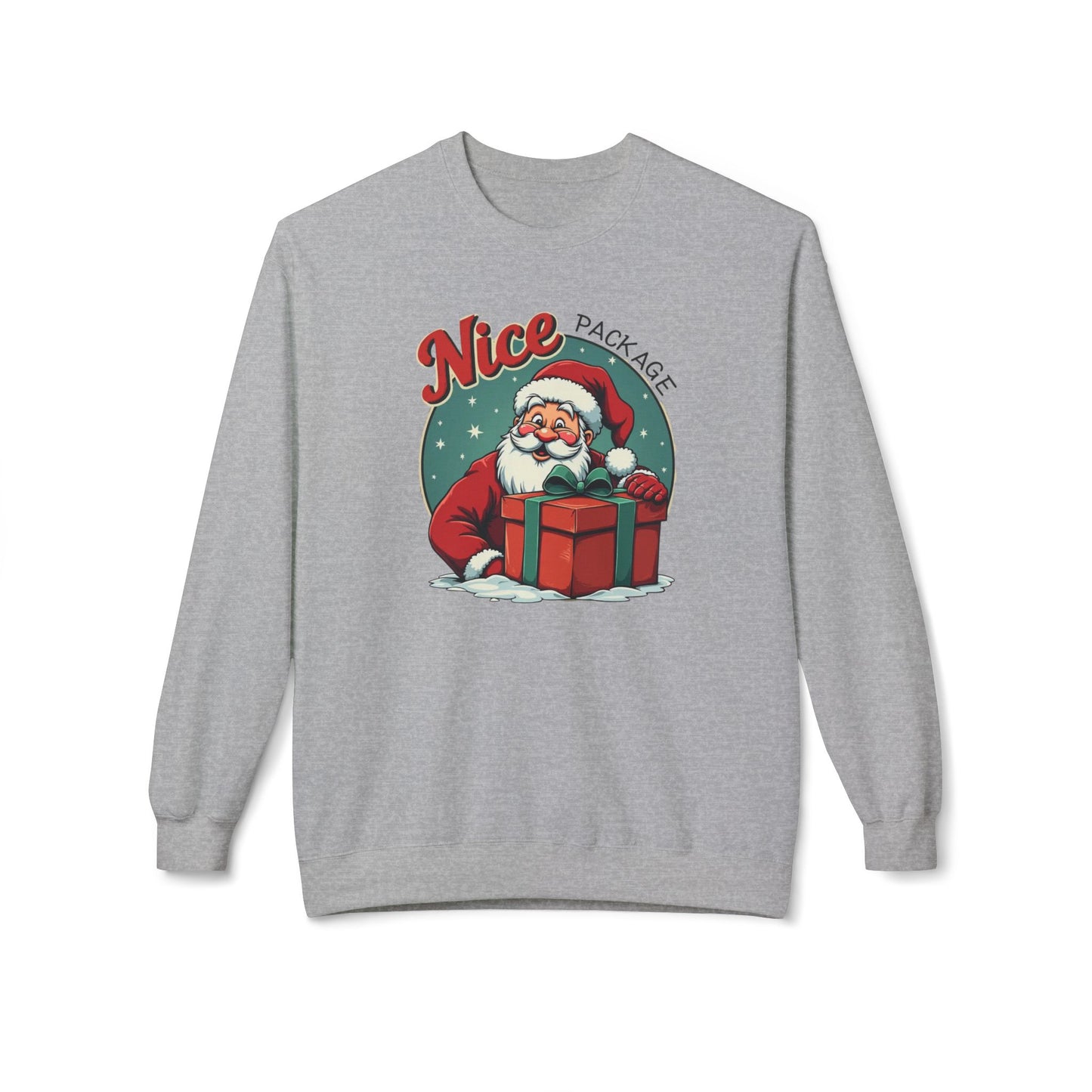 Nice Package Santa Crewneck Sweatshirt — Retro Christmas Gift Pullover