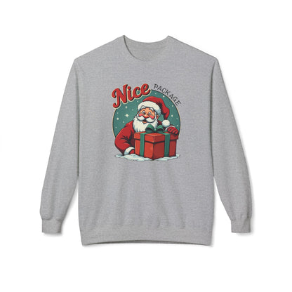 Nice Package Santa Crewneck Sweatshirt — Retro Christmas Gift Pullover