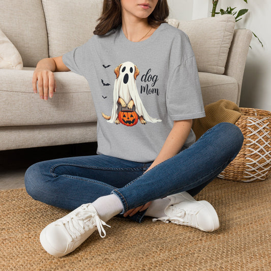 Dog Mom Halloween T‑Shirt — Cute Ghost Pup Pumpkin Tee