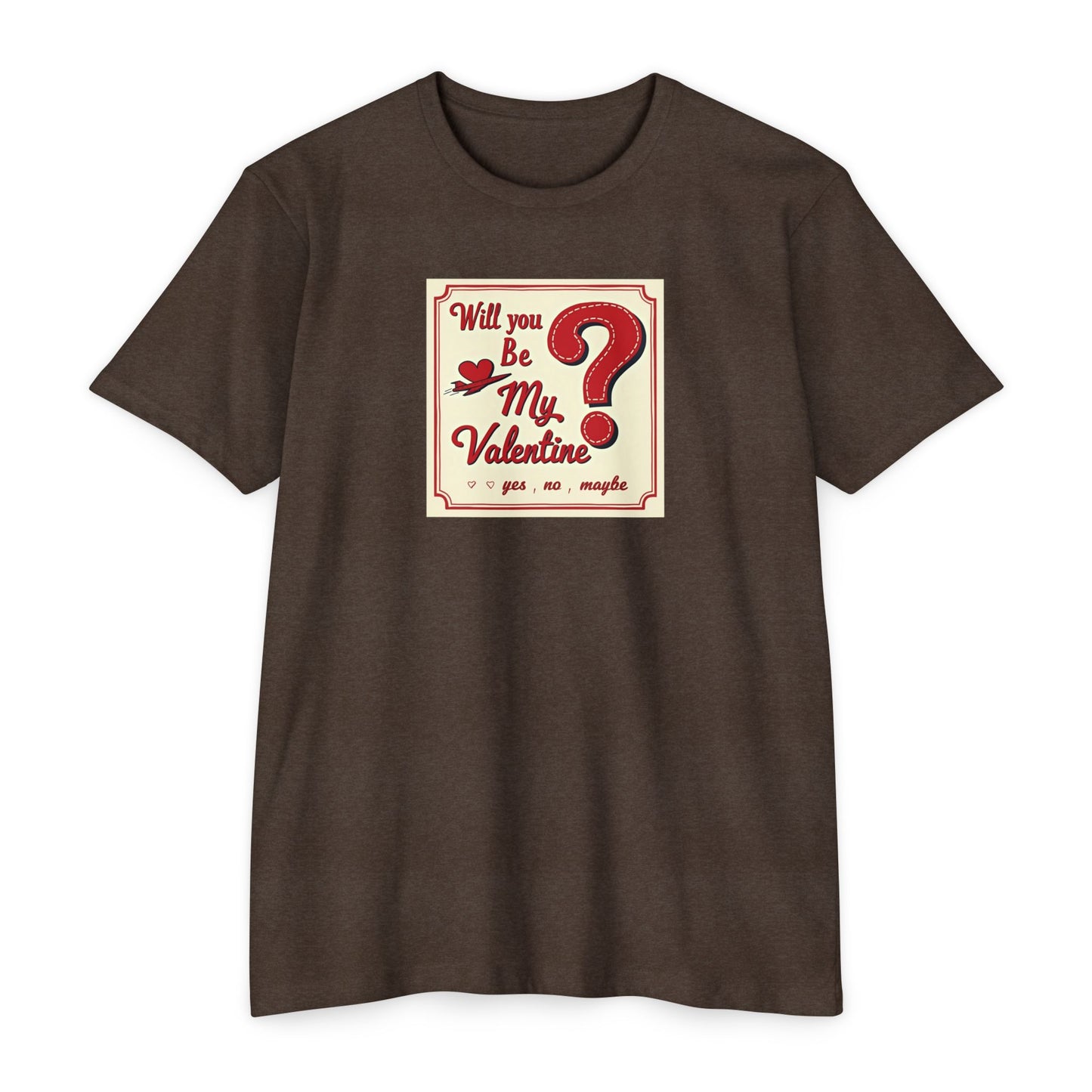 Valentine Question Mark T-Shirt — "Will You Be My Valentine?" Retro Design