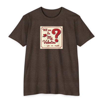 Valentine Question Mark T-Shirt — "Will You Be My Valentine?" Retro Design