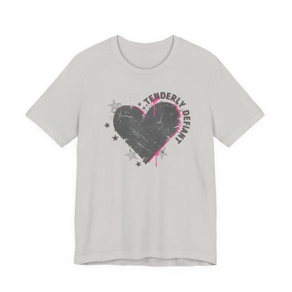 Tenderly DeFallen Heart Tee — Grunge Heart Graphic T-Shirt