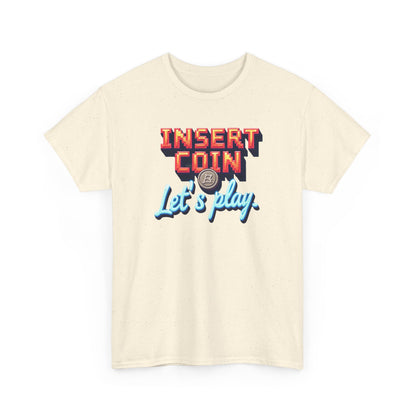 Insert Coin Tee, Let's Play Graphic Shirt, Retro Gamer T-Shirt, Unisex Cotton Tee, Gift for Game Lovers, Casual Wear