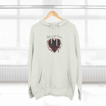 Rose Heart Hoodie — "Always and Forever" Gothic Floral Fleece Pullover