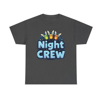 Night Crew Unisex Heavy Cotton Tee, Comfortable Graphic Tee, Great for Parties, Casual Wear, Gift for Friends, Summer Events - Psychonaut Swag