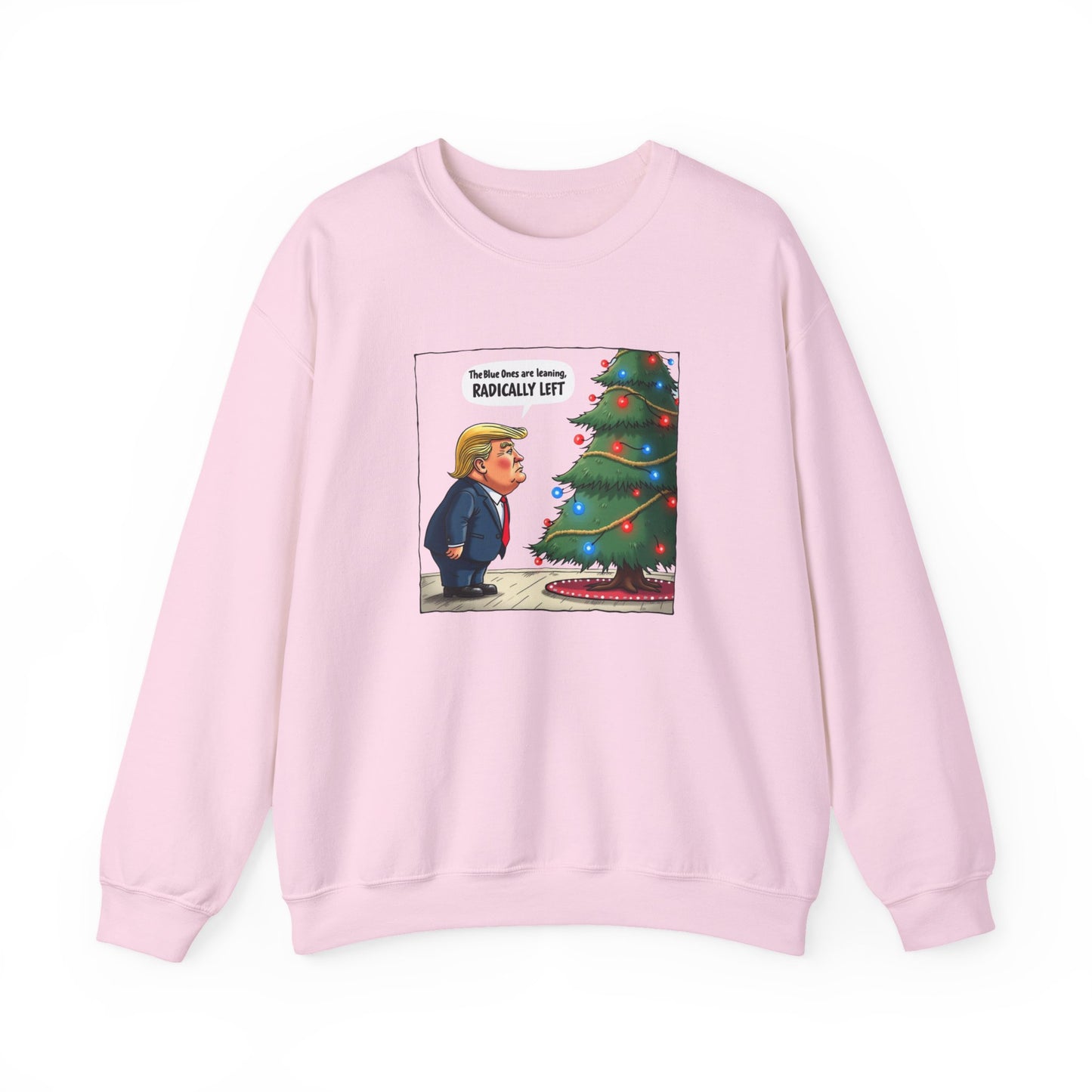 Political Christmas Tree Sweatshirt — "Radically Lit" Holiday Cartoon Crewneck