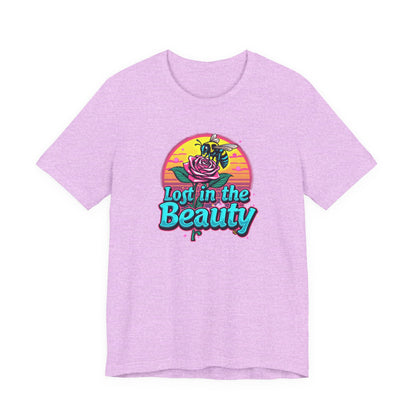 Lost in the Beauty Unisex Tee - Floral Graphic Short Sleeve Shirt - Psychonaut Swag