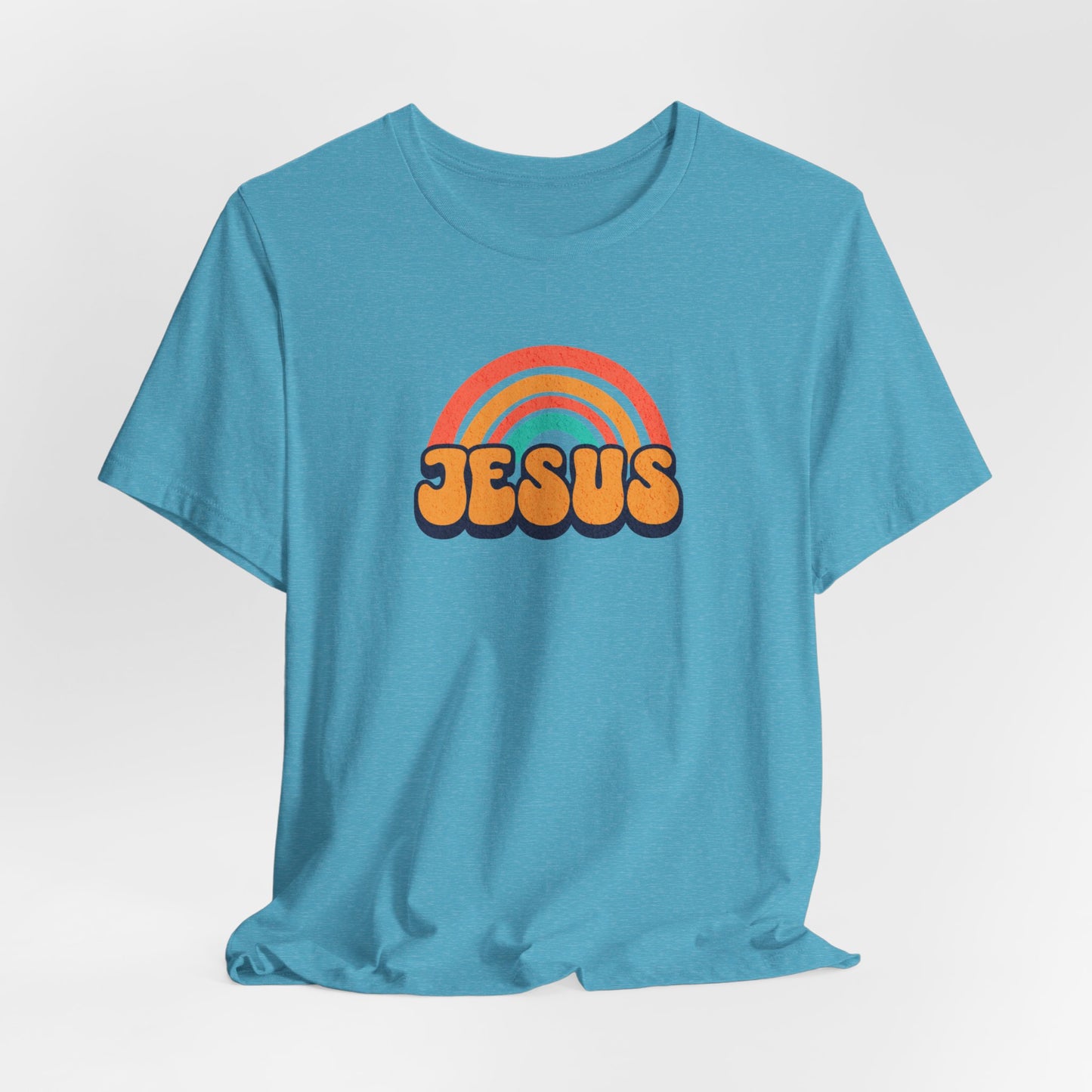 Jesus Rainbow T-Shirt — Retro Christian Faith Tee