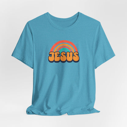 Jesus Rainbow T-Shirt — Retro Christian Faith Tee