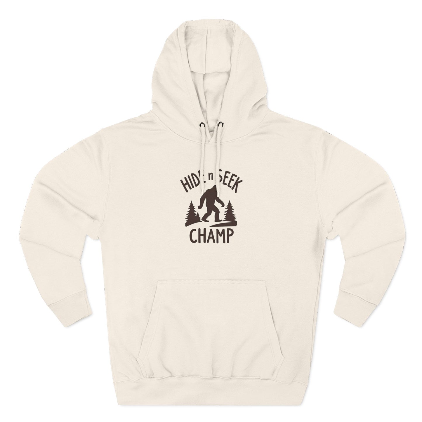 Hide & Seek Champ Hoodie — Bigfoot Sasquatch Graphic Pullover