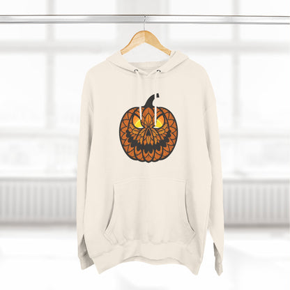 Pumpkin Mandala Hoodie — Halloween Jack-O'-Lantern Fleece Pullover
