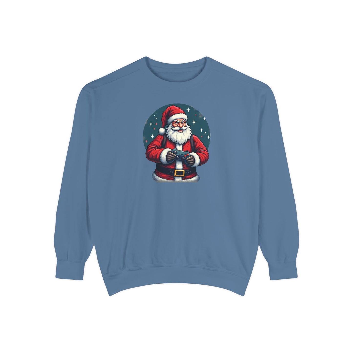 Gamer Santa, Unisex Garment-Dyed Sweatshirt