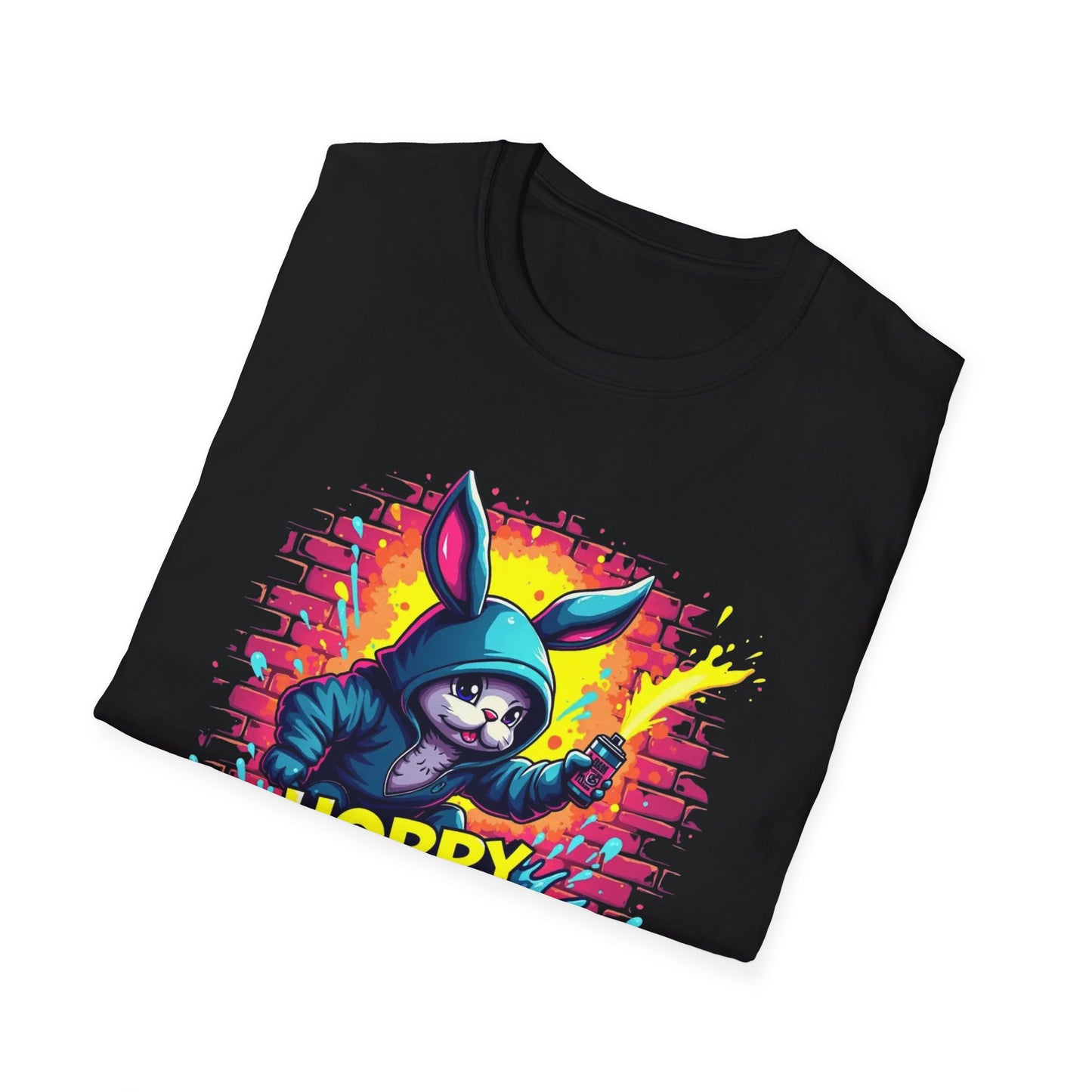 Easter Bunny 'Hoppy Easter' T-Shirt — Colorful Neon Bunny Graphic Tee
