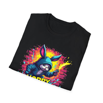 Easter Bunny 'Hoppy Easter' T-Shirt — Colorful Neon Bunny Graphic Tee