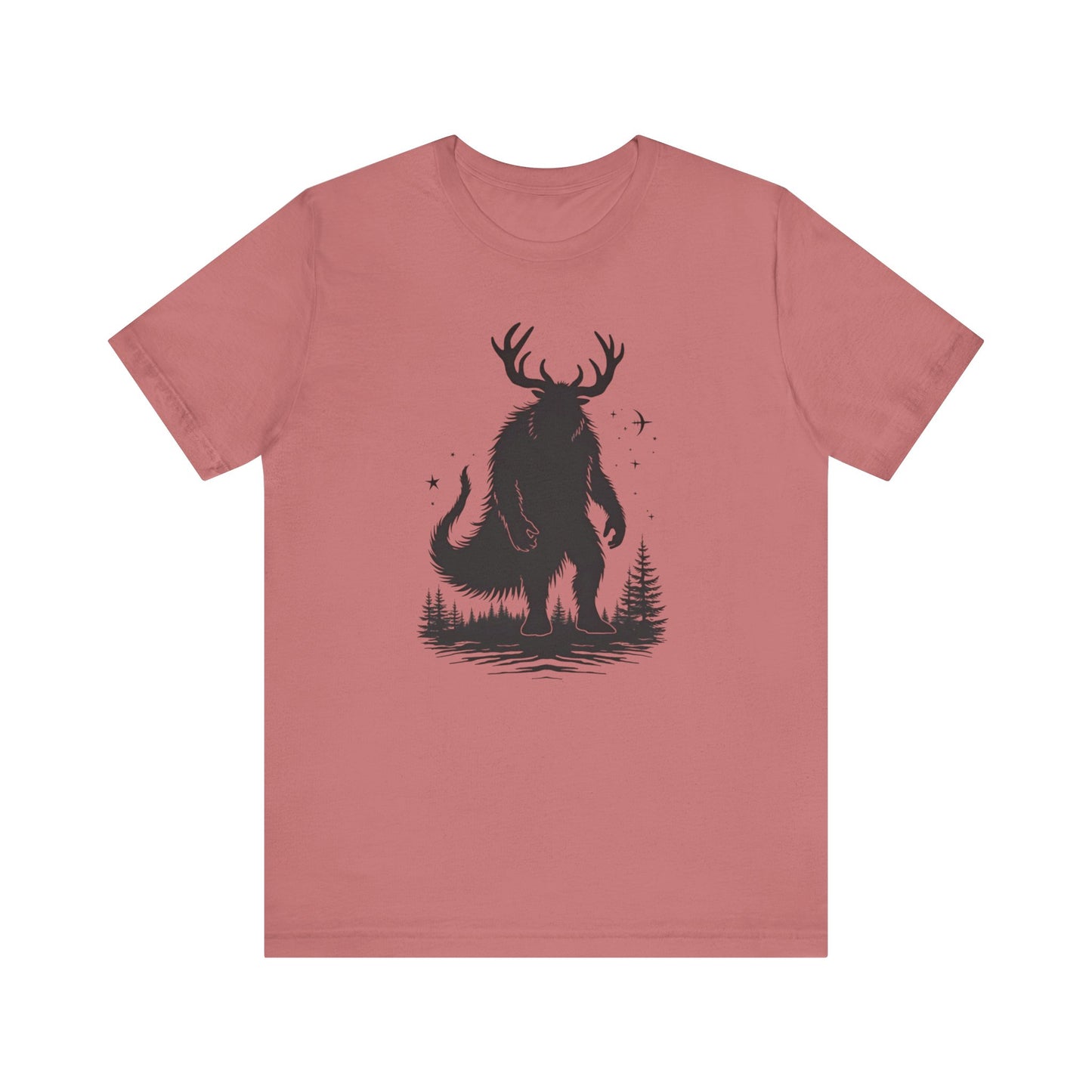 Krampus Squatch T-Shirt — Deer-Antlered Sasquatch Graphic Tee