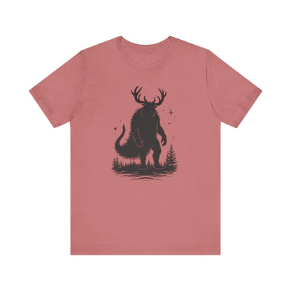 Krampus Squatch T-Shirt — Deer-Antlered Sasquatch Graphic Tee