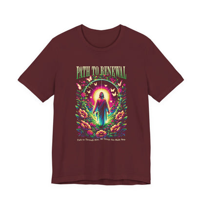 Path to Renewal T-Shirt — Spiritual Jesus Graphic Tee ("Path to Renewal")