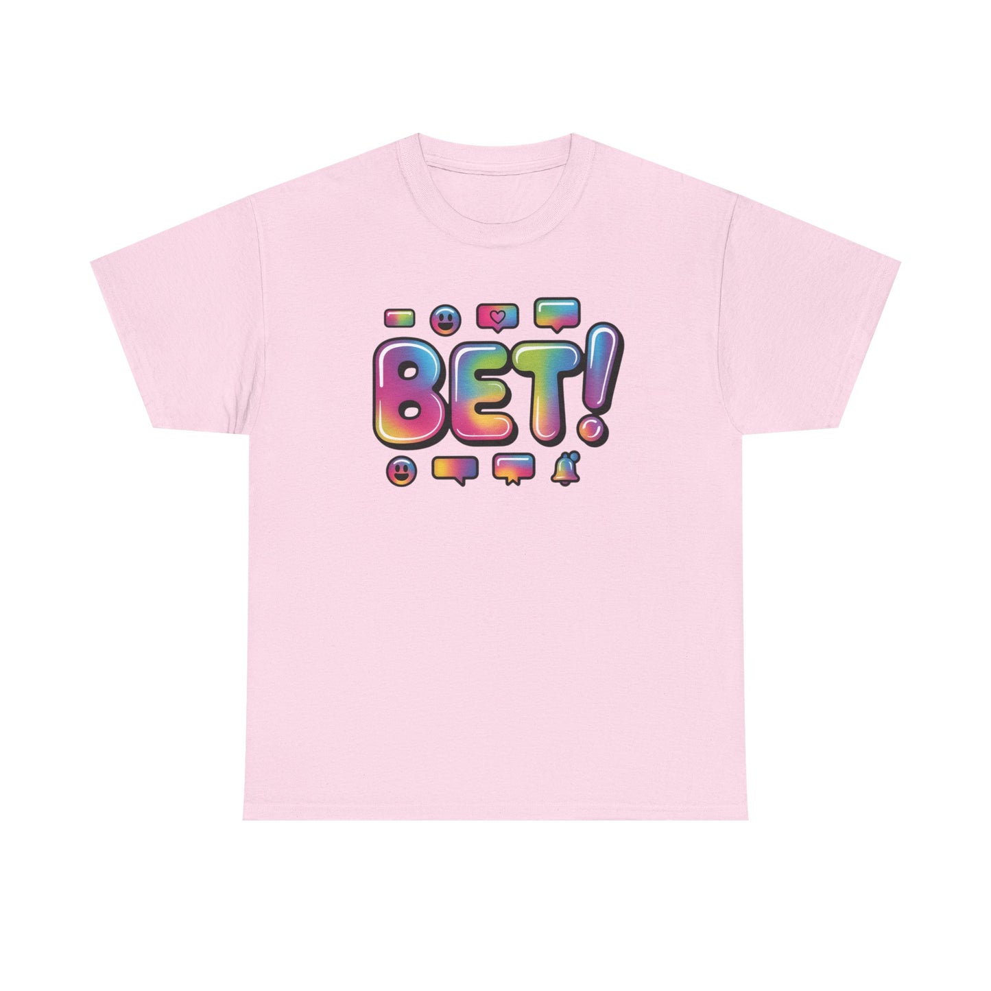 Bet! Colorful Speech Bubble Graphic Tee — Casual Youth Streetwear T-Shirt