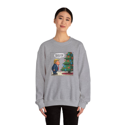 Political Christmas Tree Sweatshirt — "Radically Lit" Holiday Cartoon Crewneck